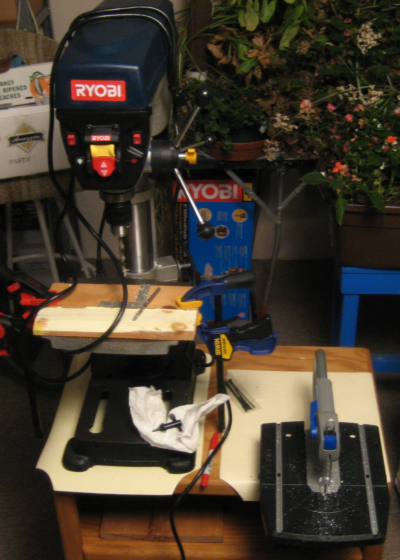 Ryobi drill press and Dremel Moto saw